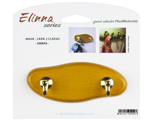 LADA 2 BASE SAGOMATA IN LEGNO - 2 GANCI - 6 Blister