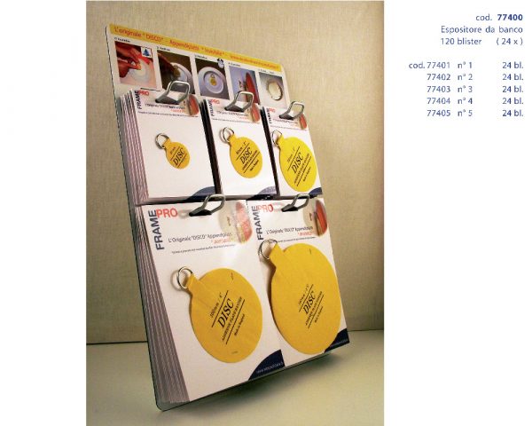 ESPOSITORE *DISCO INVISIBILE* DA BANCO COMPLETO DI 5 GANCI MENSOLA CM 20 - immagine 2