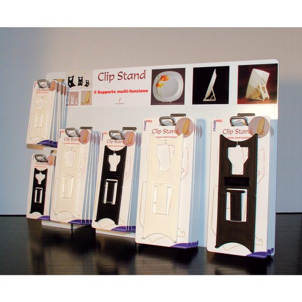ESPOSITORE DA BANCO * CLIP-STAND * COMPLETO DI 6 GANCI MENSOLA CM 20