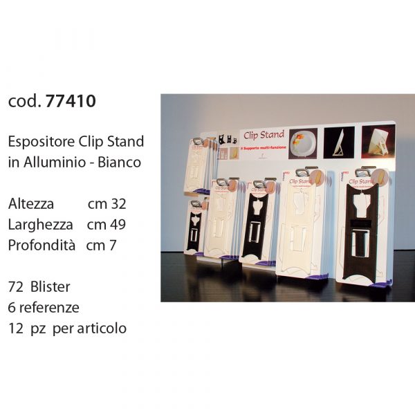 ESPOSITORE DA BANCO * CLIP-STAND * COMPLETO DI 6 GANCI MENSOLA CM 20 - immagine 2