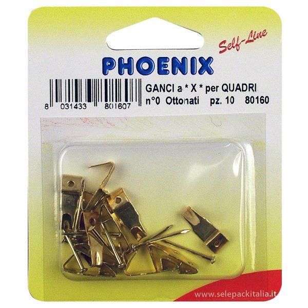 GANCI A * X * OTTONATI per QUADRI - 12 Blister - immagine 2