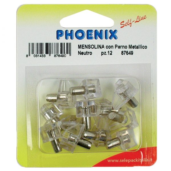 MENSOLINA CON PERNO METALLICO TRASPARENTE - 12 Blister - immagine 2