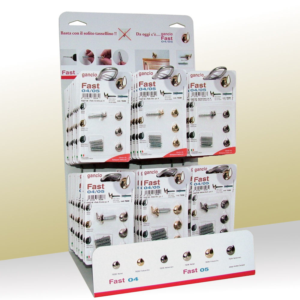 Assortimento Gancio FAST 0405 con Espositore In Lamiera