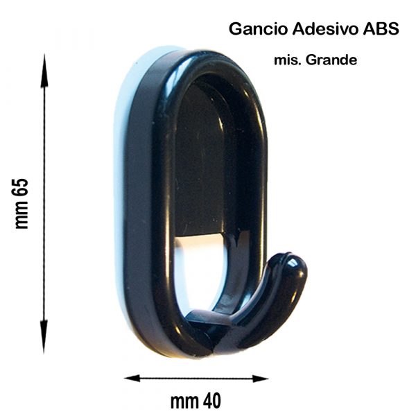 GANCIO AUTOADESIVO in ABS mis. Grande - 12 Blister