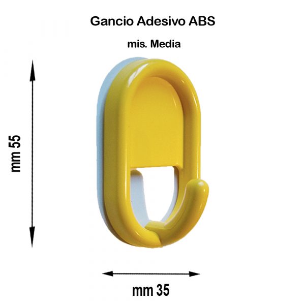 GANCIO AUTOADESIVO in ABS mis. Media - 12 Blister