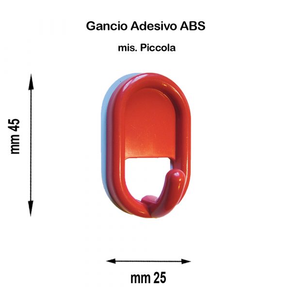 GANCIO AUTOADESIVO in ABS mis. Piccola - 12 Blister