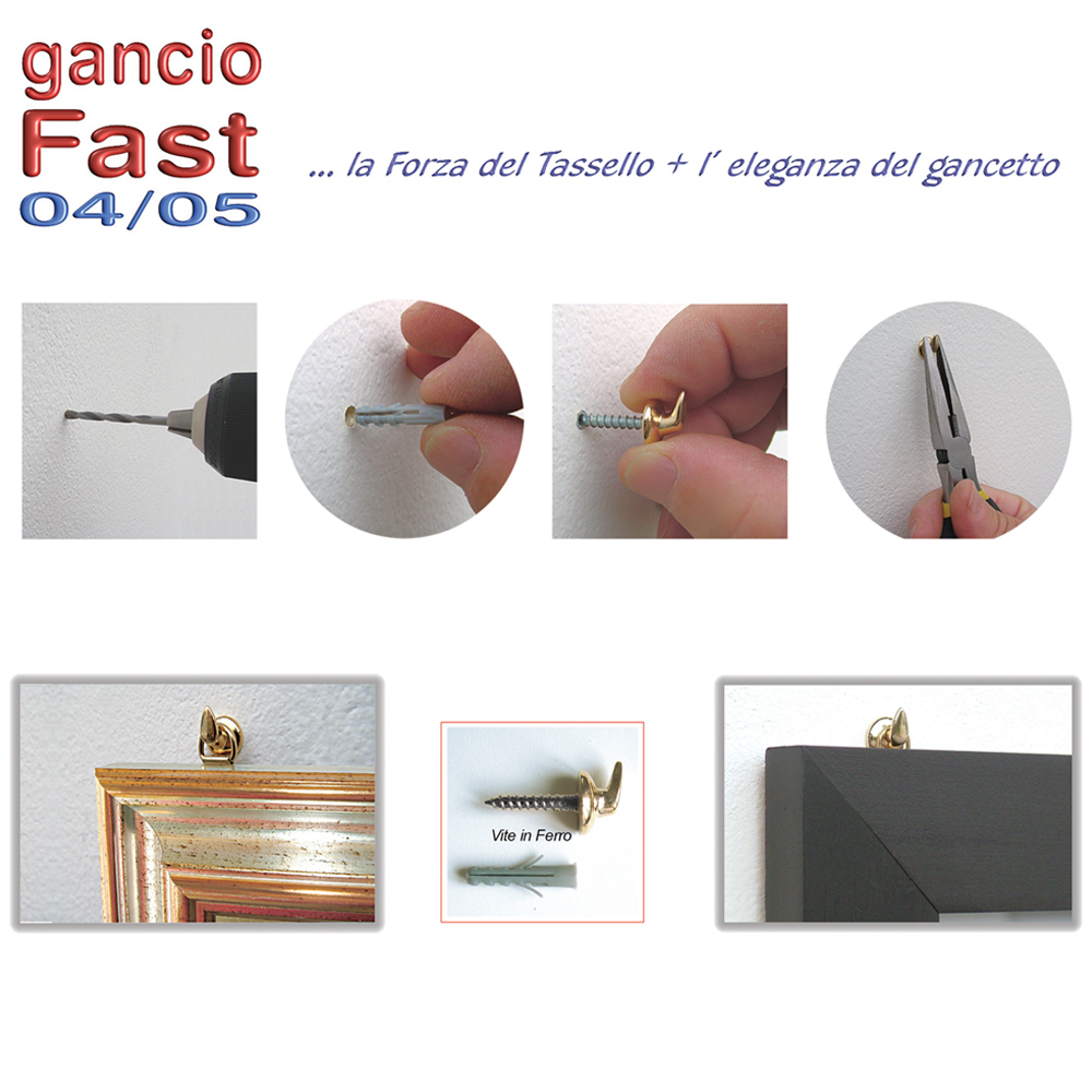 Ganci per quadri 'Fast' 4 pz