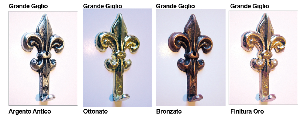 Ganci Per Quadri Modello fiore 23 X 46 Mm. Finitura Bronzata 5 Pz.