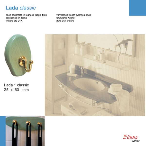 LADA 1 BASE SAGOMATA IN LEGNO - 1 GANCIO - 6 Blister - immagine 3