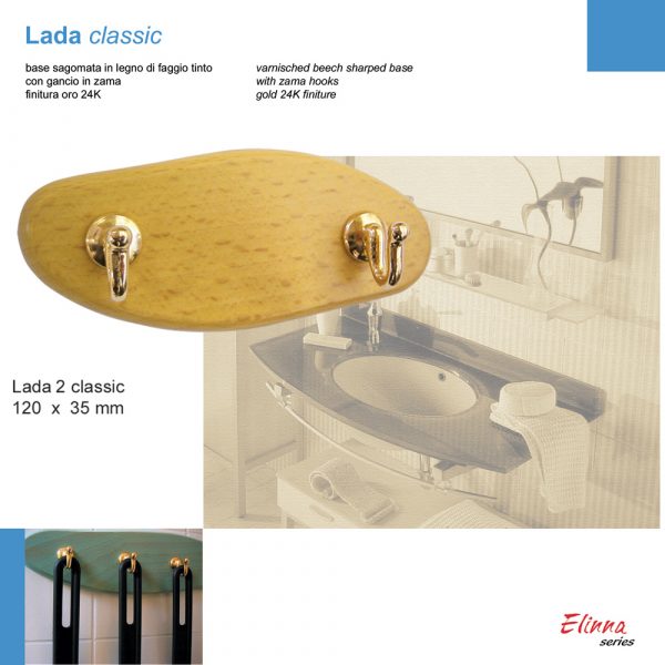 LADA 2 BASE SAGOMATA IN LEGNO - 2 GANCI - 6 Blister - immagine 4
