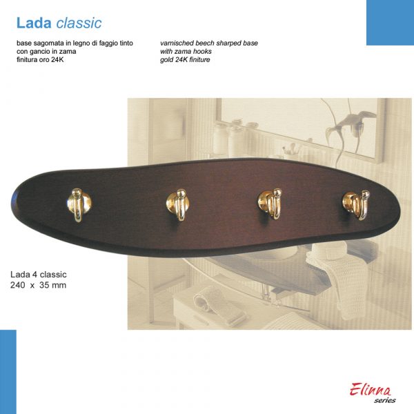 LADA 4 BASE SAGOMATA IN LEGNO - 4 GANCI - 6 Blister - immagine 2