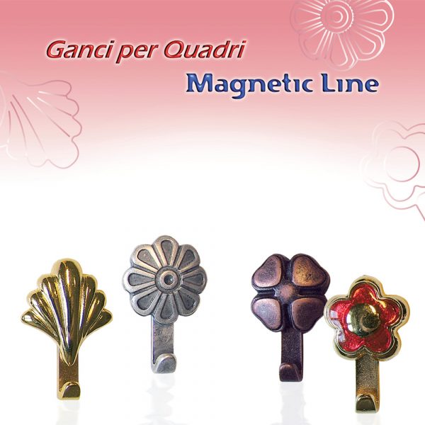 GANCIO per QUADRI MAGNETIC-LINE mod. LOTUS - 12 Blister