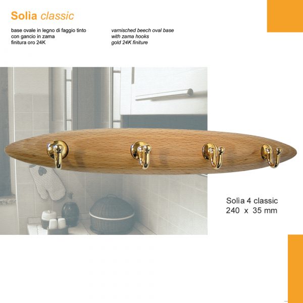 SOLÌA 4 BASE OVALE IN LEGNO - 4 GANCI - 6 Blister - immagine 2